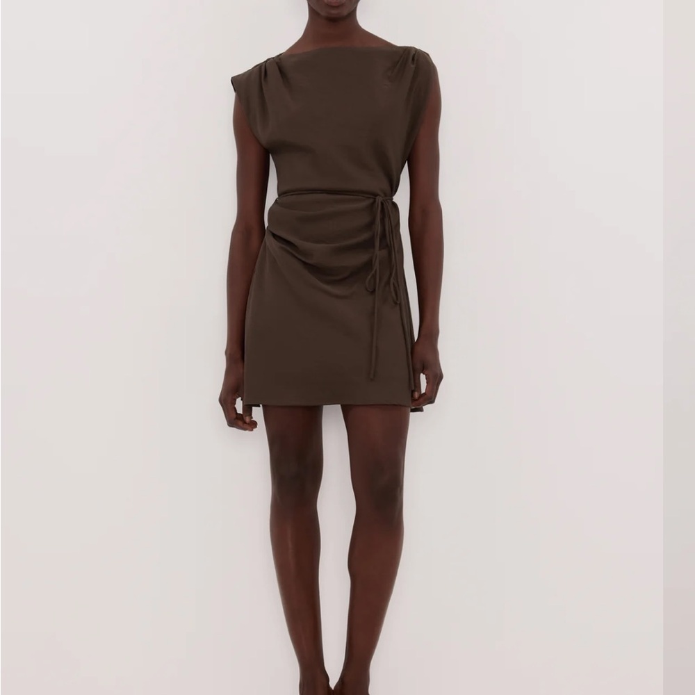 DISSH Marmo chocolate draped mini dress - Picture 5 of 5